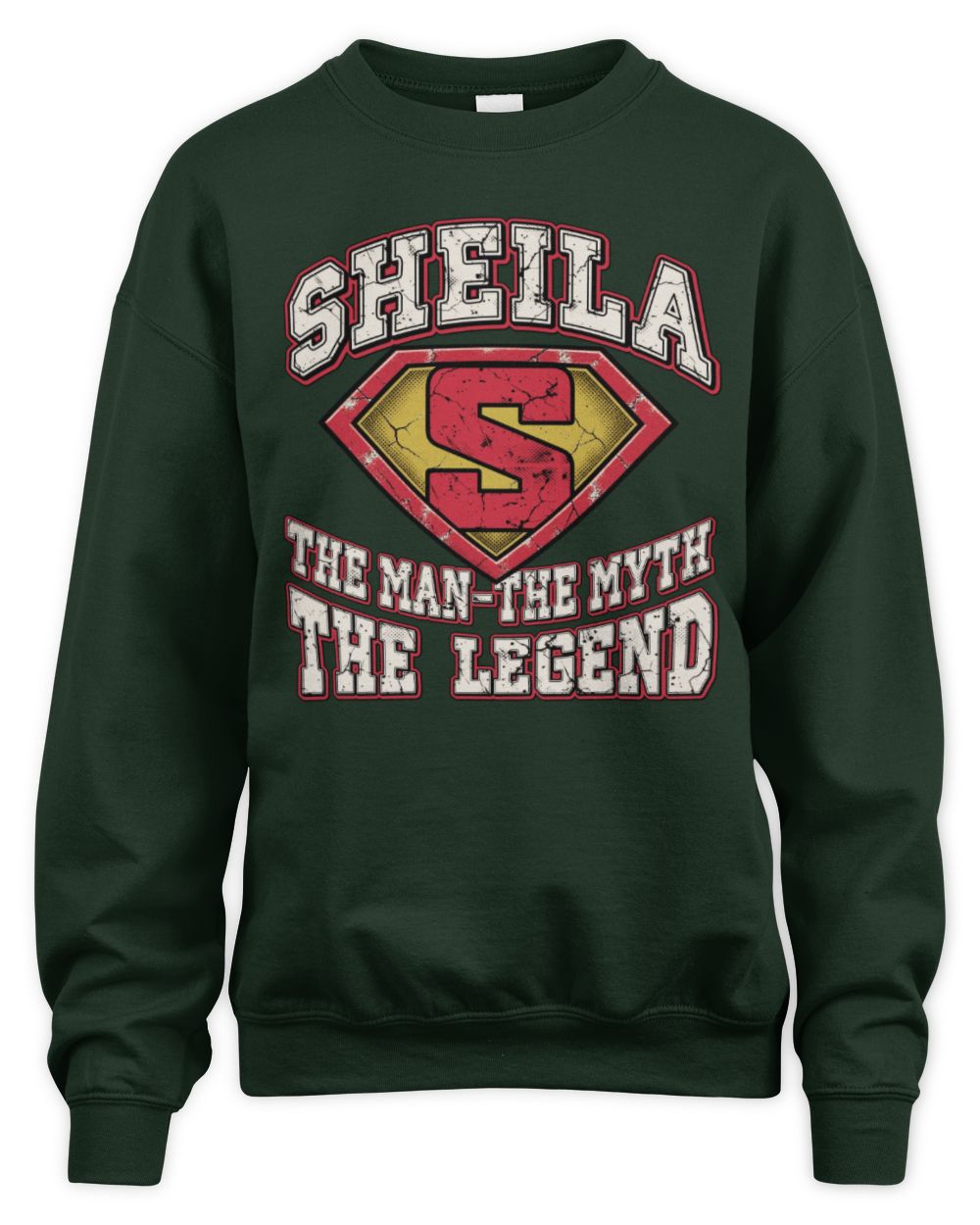 The Man The Myth The Legend Superman Graphic T-Shirt SHEILA M1-74 / Unisex Sweatshirt / forest green