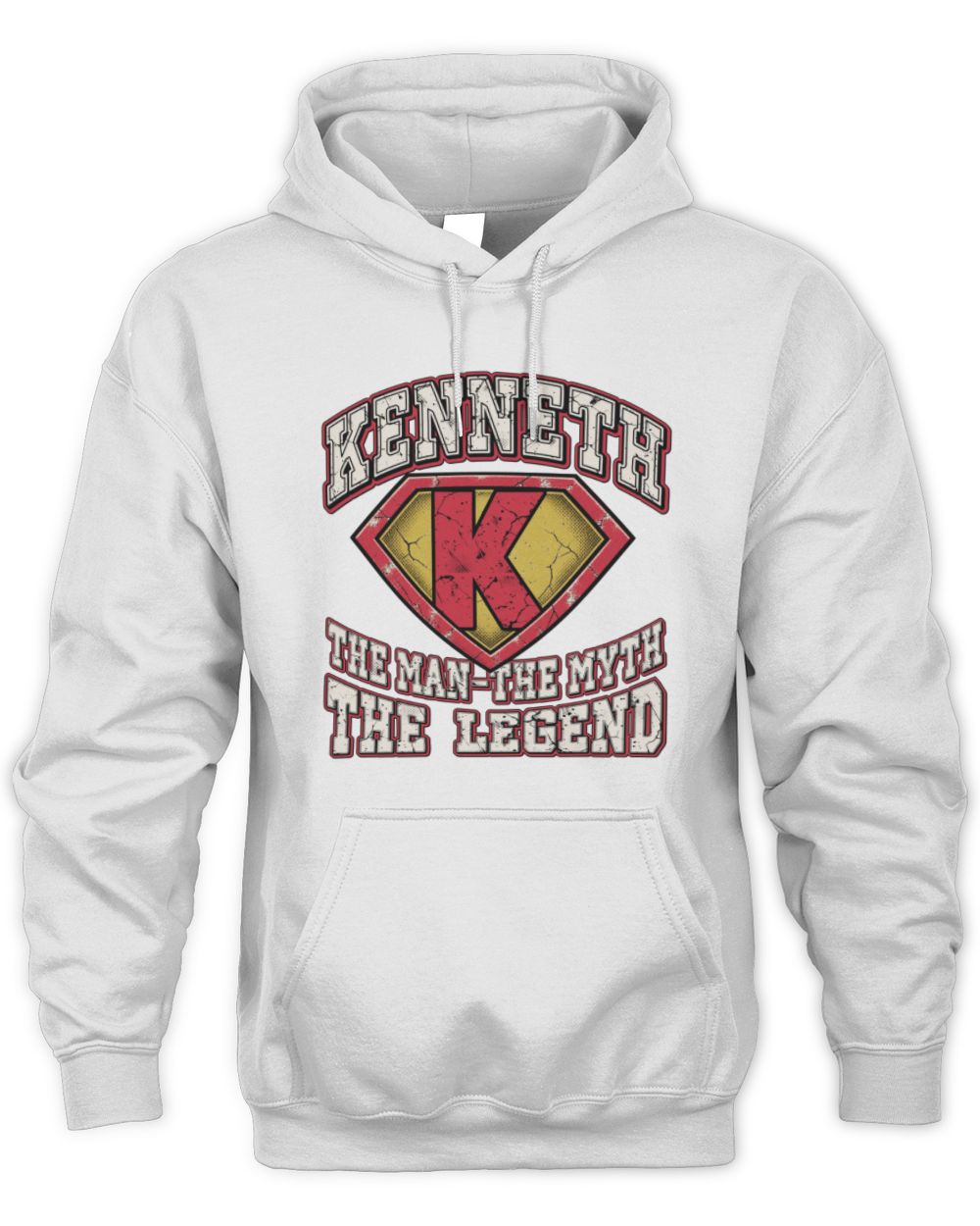 The Man The Myth The Legend Superman Graphic T-Shirt KENNETH M1-74 / Unisex Hoodie / white