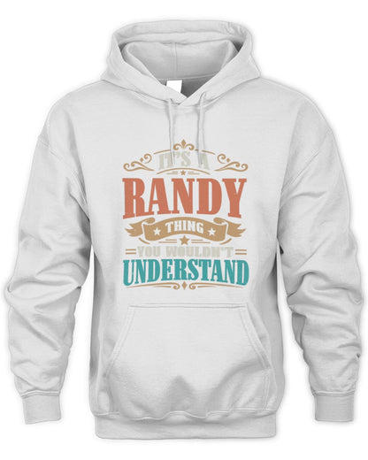 It’s a Name Thing Personalized Retro T-Shirt RANDY M1-47 / Unisex Hoodie / white