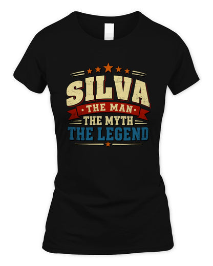 The Man The Myth The Legend Ribbon Vintage T-Shirt SILVA M1-56 / Women's Standard T-Shirt / black