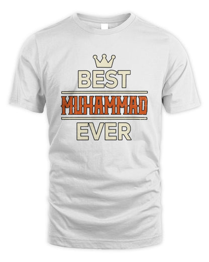 Best Your Name With Crown Shirt MUHAMMAD M1-59 / Unisex Standard T-Shirt / white