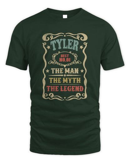 The Man The Myth The Legend Vintage Gold Wine Shirt TYLER M1-52 / Unisex Standard T-Shirt / forest green
