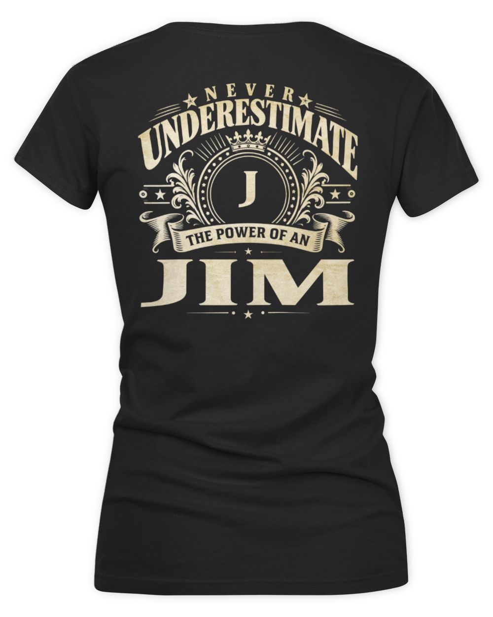 Never Underestimate Your Name Luxury Logo Shirt JIM M1-63 / Women's V-Neck T-Shirt / black