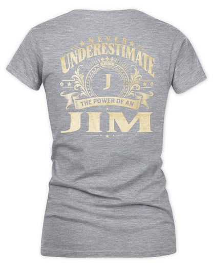 Never Underestimate Your Name Luxury Logo Shirt JIM M1-63 / Women's V-Neck T-Shirt / sport grey