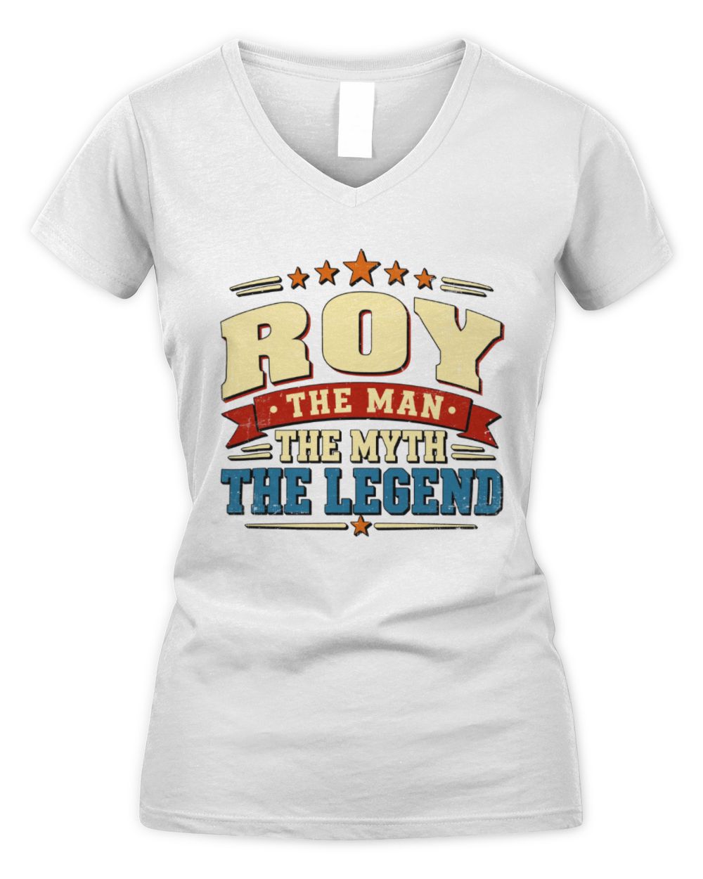 The Man The Myth The Legend Ribbon Vintage T-Shirt ROY M1-56 / Women's V-Neck T-Shirt / white