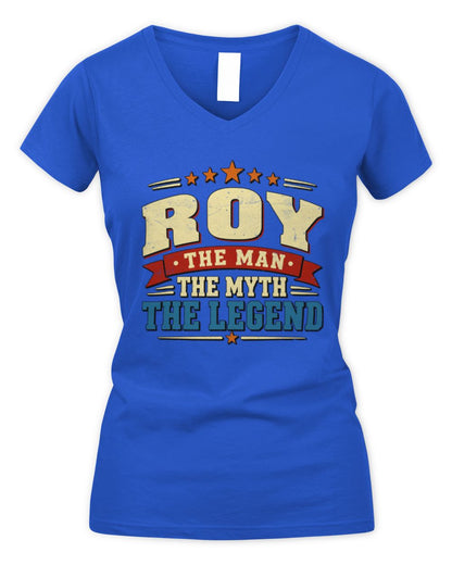 The Man The Myth The Legend Ribbon Vintage T-Shirt ROY M1-56 / Women's V-Neck T-Shirt / royal