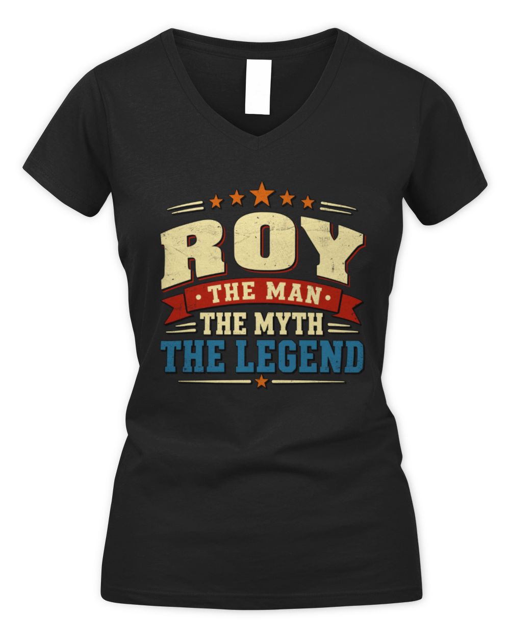 The Man The Myth The Legend Ribbon Vintage T-Shirt ROY M1-56 / Women's V-Neck T-Shirt / black