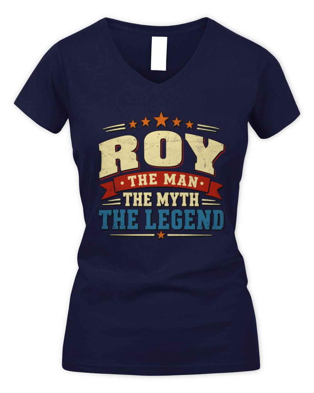 The Man The Myth The Legend Ribbon Vintage T-Shirt ROY M1-56 / Women's V-Neck T-Shirt / navy