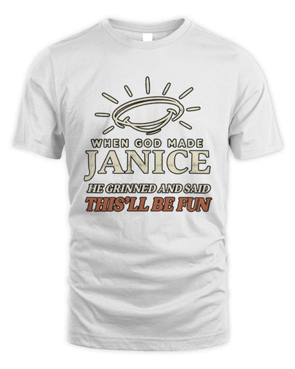 When God Made Your Name Funny Western T-Shirt T-Shirt JANICE M1-S82 / Unisex Standard T-Shirt / white