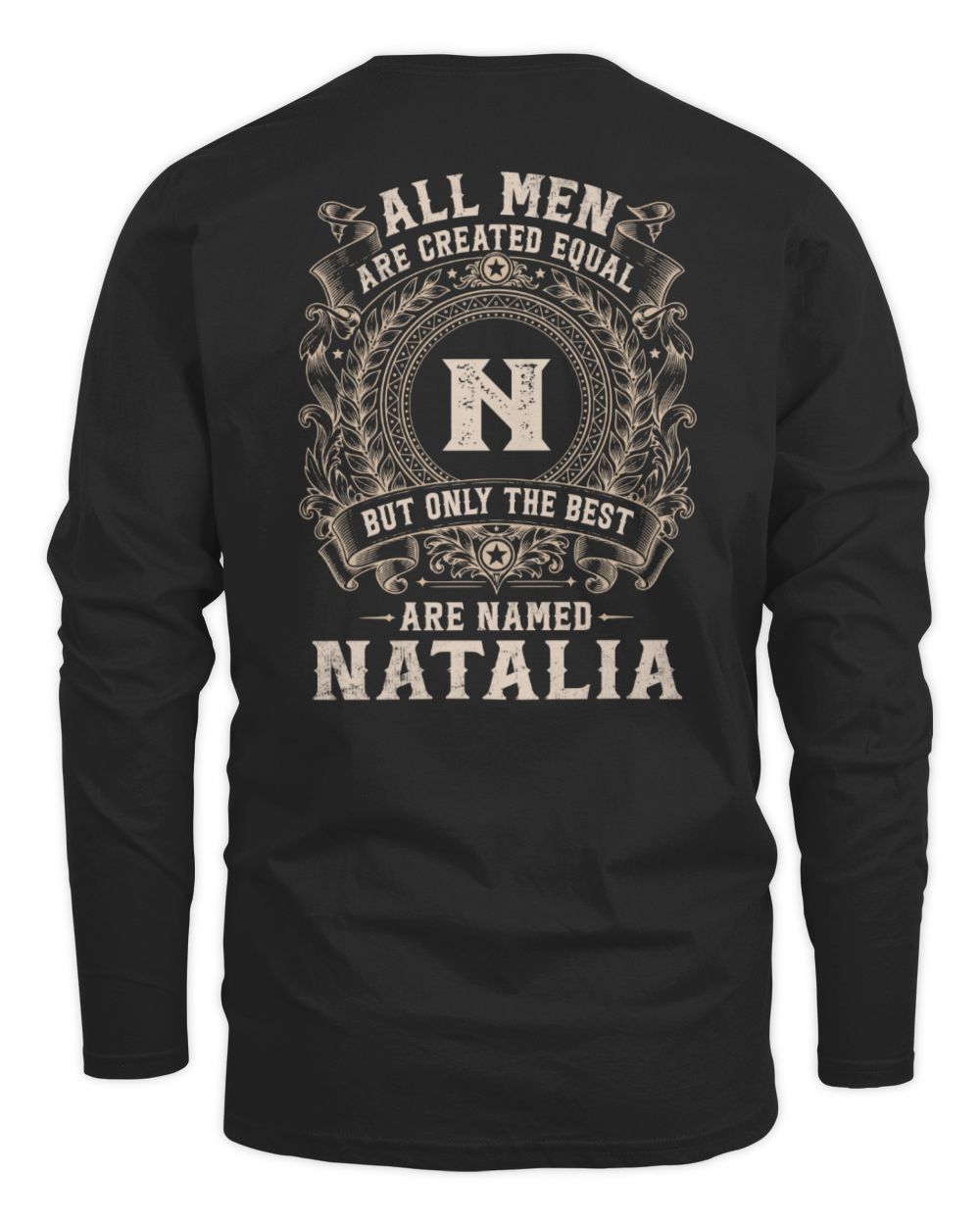 All Men Are Created Equal Cool Logo Shirt NATALIA M1-60 / Men's Long Sleeved T-Shirt / black