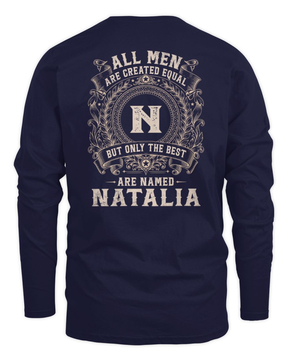 All Men Are Created Equal Cool Logo Shirt NATALIA M1-60 / Men's Long Sleeved T-Shirt / navy