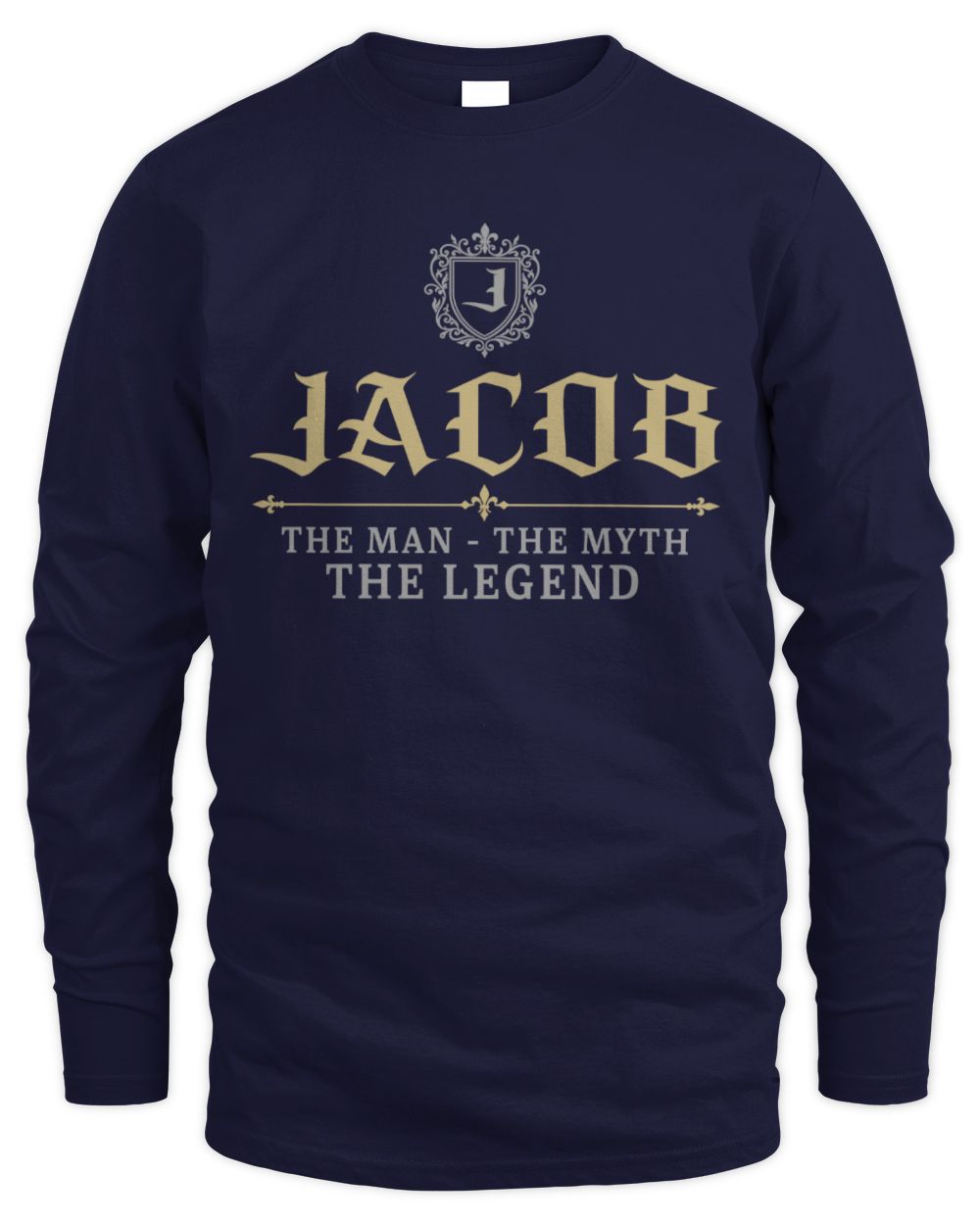 The Man The Myth The Legend Western Shirt JACOB M1-78 / Men's Long Sleeved T-Shirt / navy
