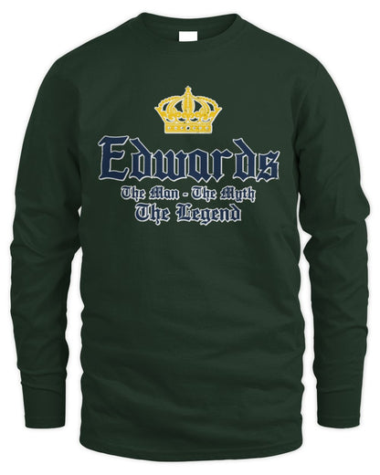 The Man The Myth The Legend Corona Beer T-Shirt EDWARDS M1-S83 / Men's Long Sleeved T-Shirt / forest green