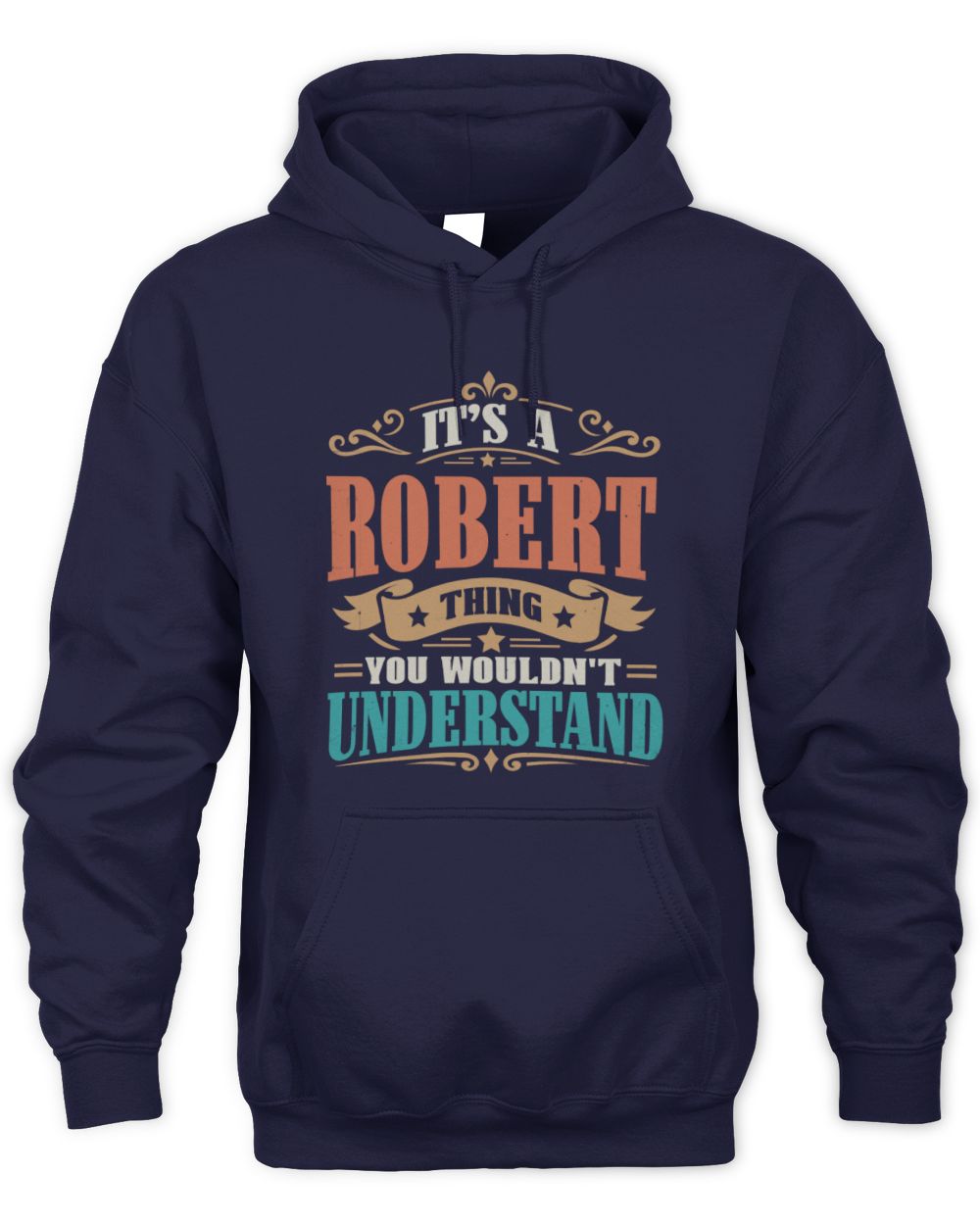 It’s a Name Thing Personalized Retro T-Shirt ROBERT M1-47 / Unisex Hoodie / navy