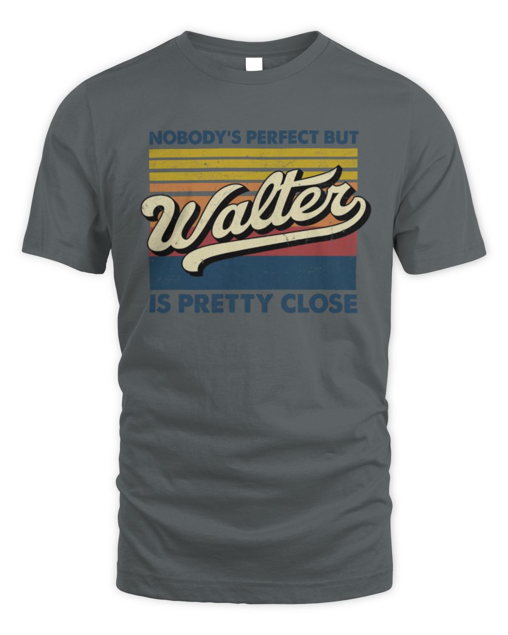 Nobody's Perfect But Your Name Is Pretty Close Retro Shirt WALTER M1-65 / Unisex Standard T-Shirt / charcoal
