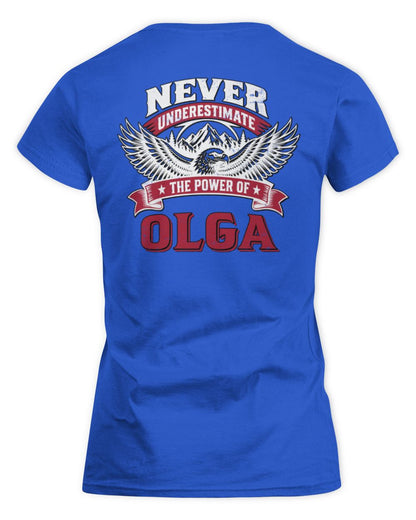 Never Underestimate Your Name Eagle Mountain Shirt OLGA M1-61 / Women's Standard T-Shirt / royal