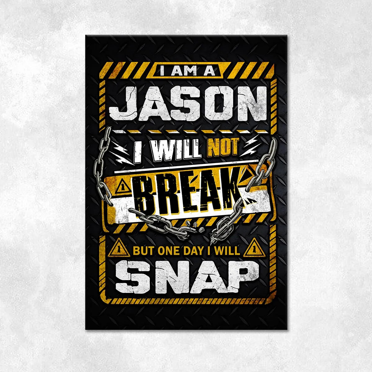 JASON Motivational Rug – Black & Yellow Quote Carpet for Living Room 13K1-AR1