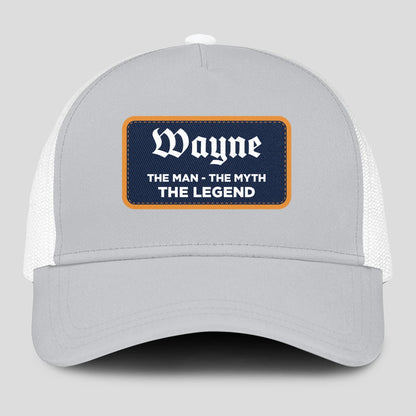 The Man The Myth The Legend Gray Mesh Cap WAYNE 13K1 C204PF