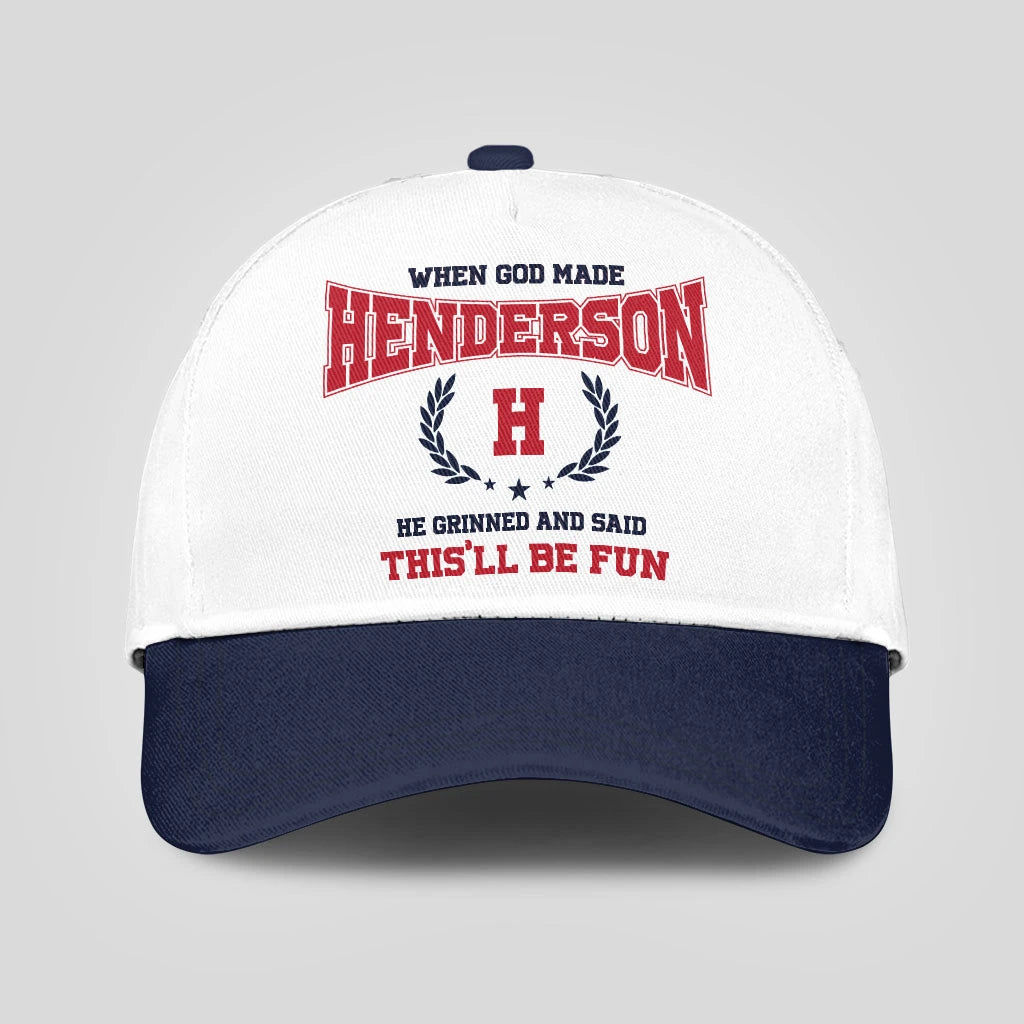 When God Made Your Name He Grinned And Said This'll Be Fun Blue Cap HENDERSON 13K1 C57PF