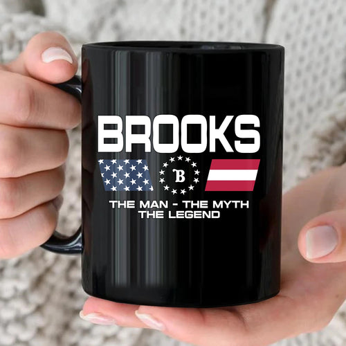 The Man The Myth The Legend Us Flag Mug BROOKS 13K1 MG23