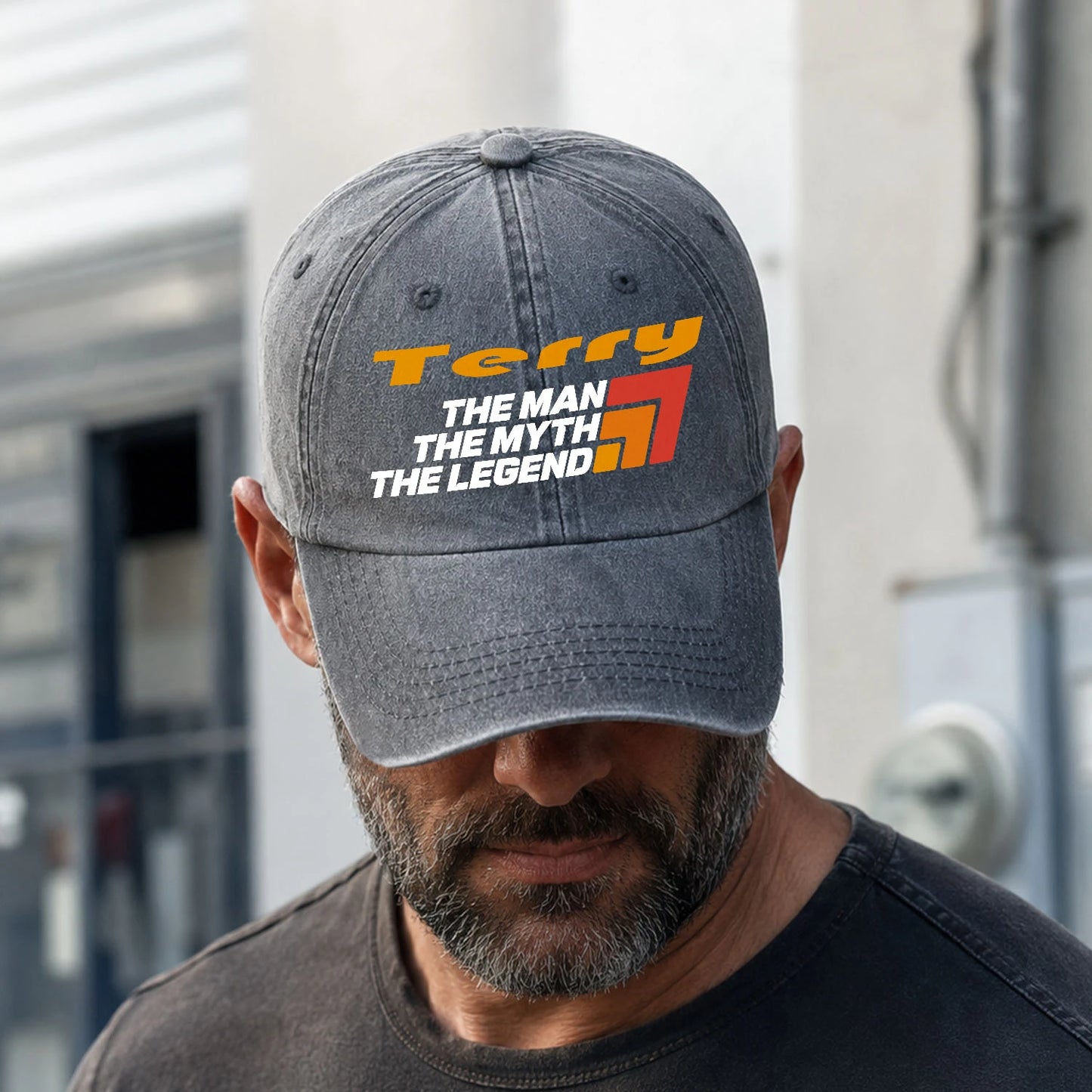 The Man The Myth The Legend With Logo Washed Cap TERRY 13K1 C72PF