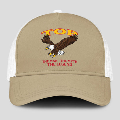 The Man The Myth The Legend Eagle Khaki Mesh Cap TOP 13K1 C210PF