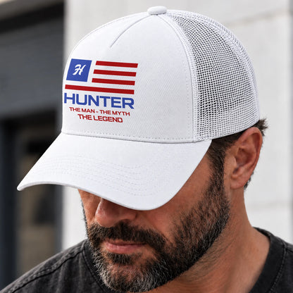 The Man The Myth The Legend America Flag Mesh Cap HUNTER 13K1 C193PF