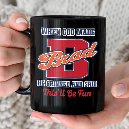 When God Made Your Name Personalized Baseball Mug BRAD 13K1 MG07