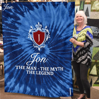 The Man The Myth The Legend Blue Waves Fleece Blanket JON 13K1 BK11