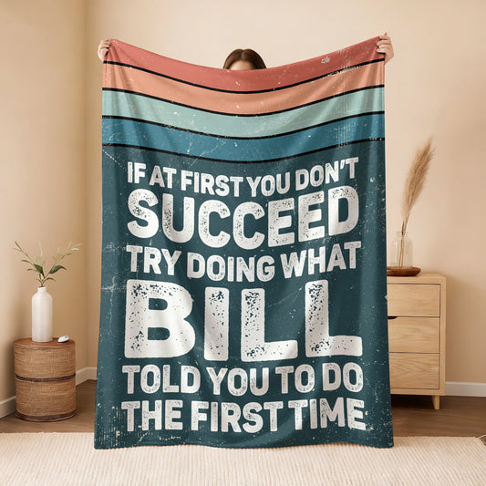 If At First You Don’t Succeed Retro Green Fleece Blanket BILL 13K1 BK29