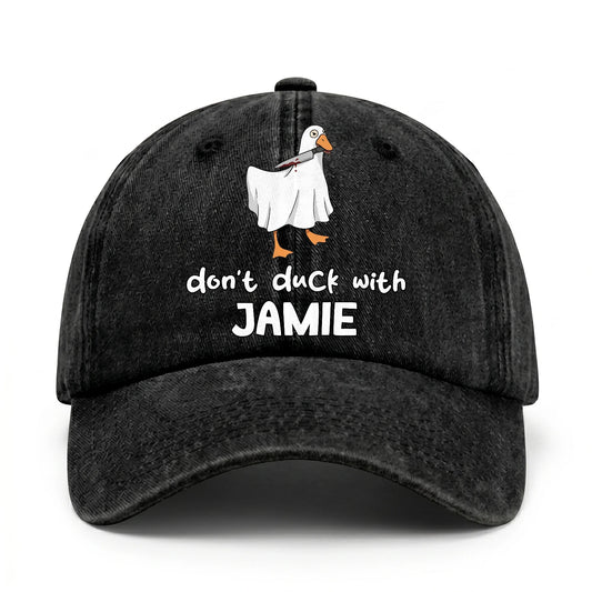 Don't Duck With Your Name Funny Washed Cap JAMIE 13K1 C129PF