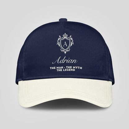 The Man The Myth The Legend Navy And Beige Cap ADRIAN 13K1 C145PF