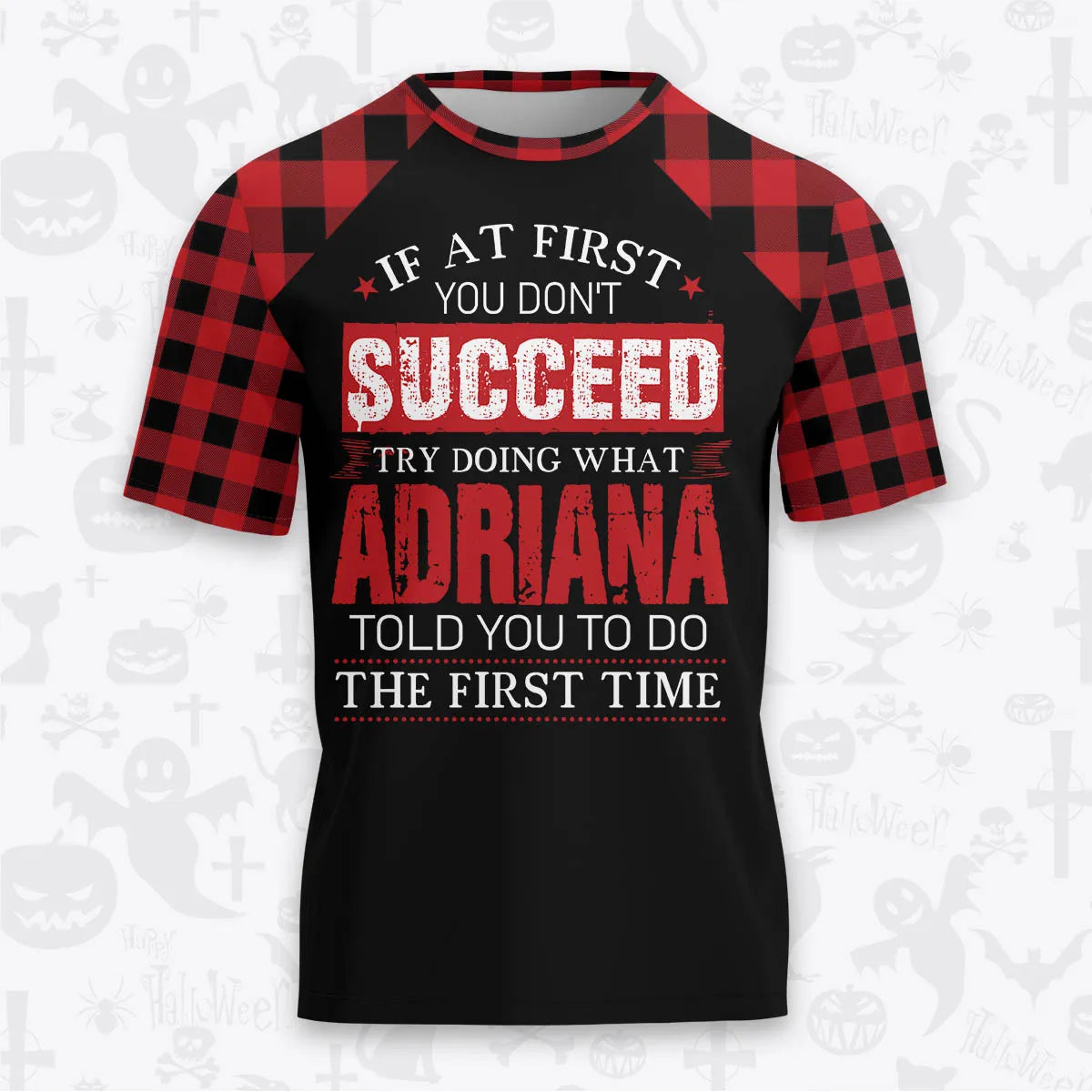 ADRIANA Buffalo Plaid Pajamas Set Tshirt & Pants 13K1-EV2