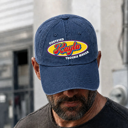 Certified Your Name Trouble Maker Washed Cap KAYLA 13K1 C73PF