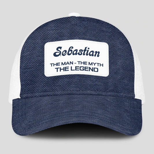 The Man The Myth The Legend Blue Denim Mesh Cap SEBASTIAN 13K1 C194PF