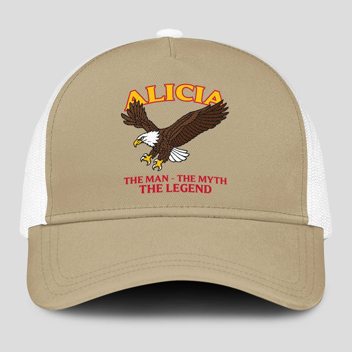 The Man The Myth The Legend Eagle Khaki Mesh Cap ALICIA 13K1 C210PF
