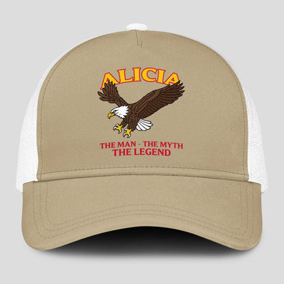 The Man The Myth The Legend Eagle Khaki Mesh Cap ALICIA 13K1 C210PF