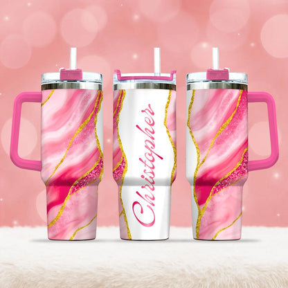 CHRISTOPHER 40oz Personalized Tumbler Cup with Straw | Custom Stainless Steel Mug 13K1-TB1