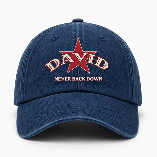 Never Back Down Western Blue Denim Cap DAVID 13K1 C61PF