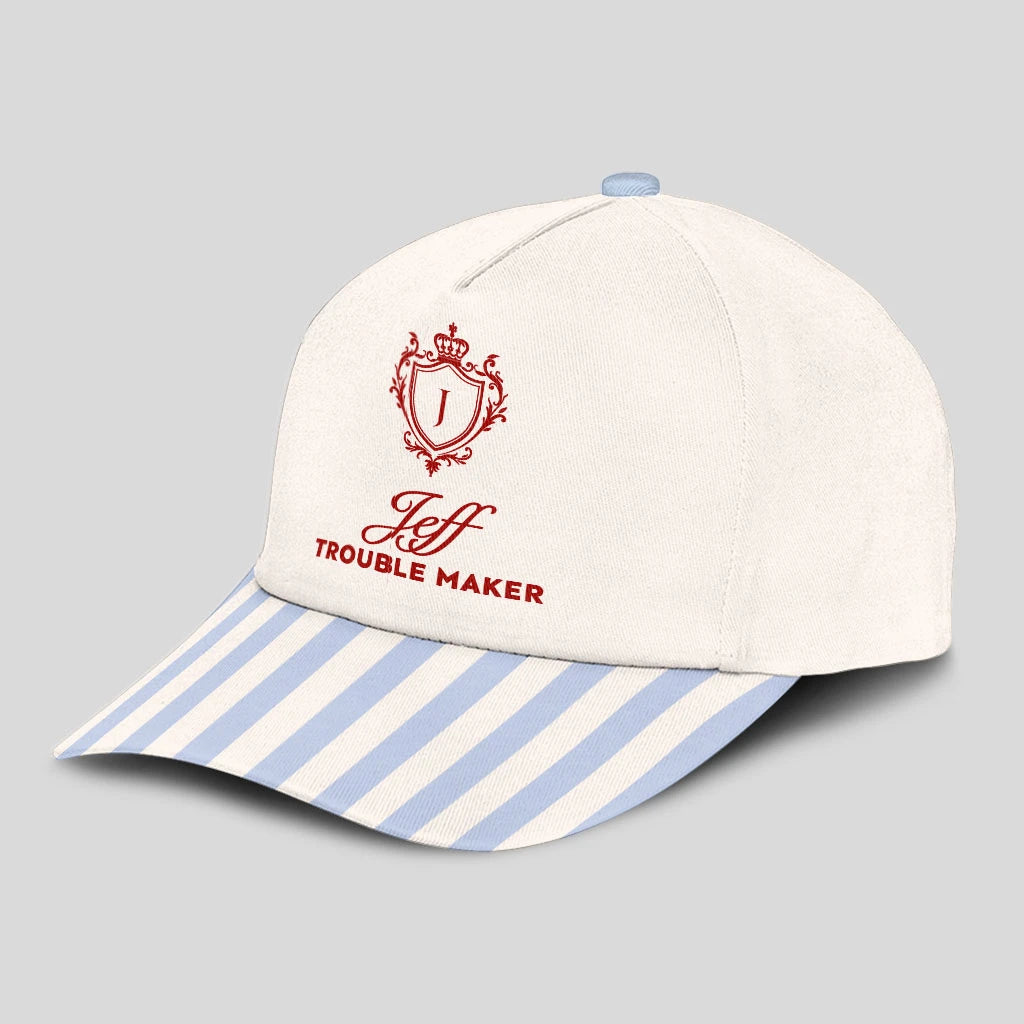 Trouble Maker Stripped Blue Beach Cap JEFF 13K1 C74PF