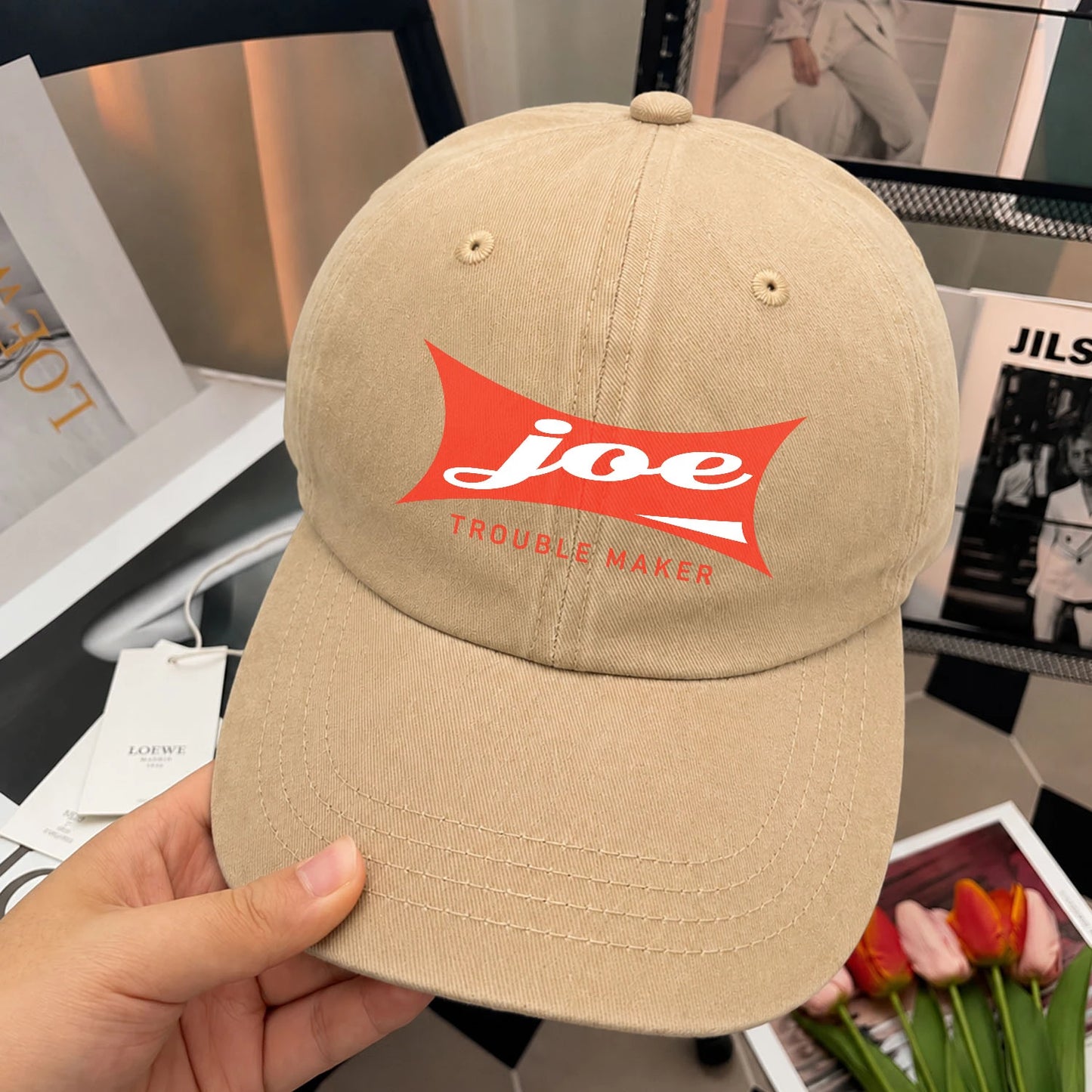 Trouble Maker Red Logo Washed Cap JOE 13K1 C78PF
