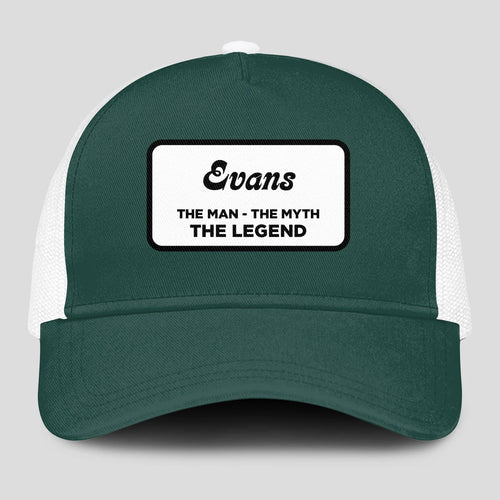 The Man The Myth The Legend Green And White Mesh Cap EVANS 13K1 C198PF