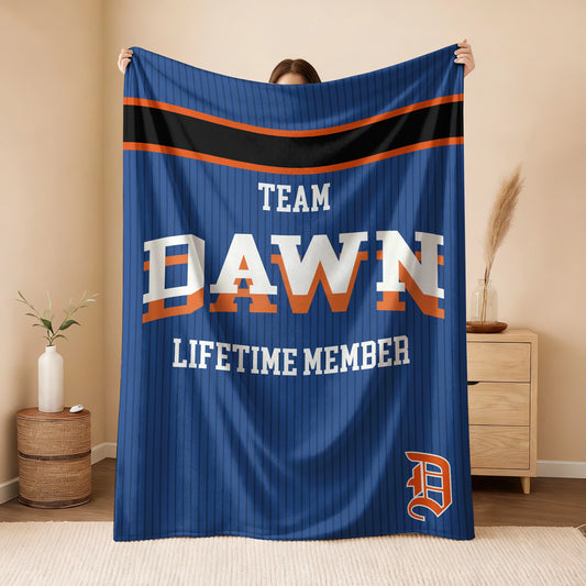 Team Your Name Lifetime Member Basketball Fleece Blanket DAWN 13K1 BK47