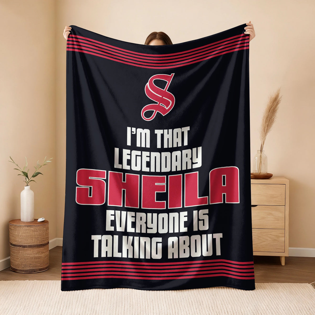 I'm That Legendary Name Dark Red Fleece Blanket SHEILA 13K1 BK48