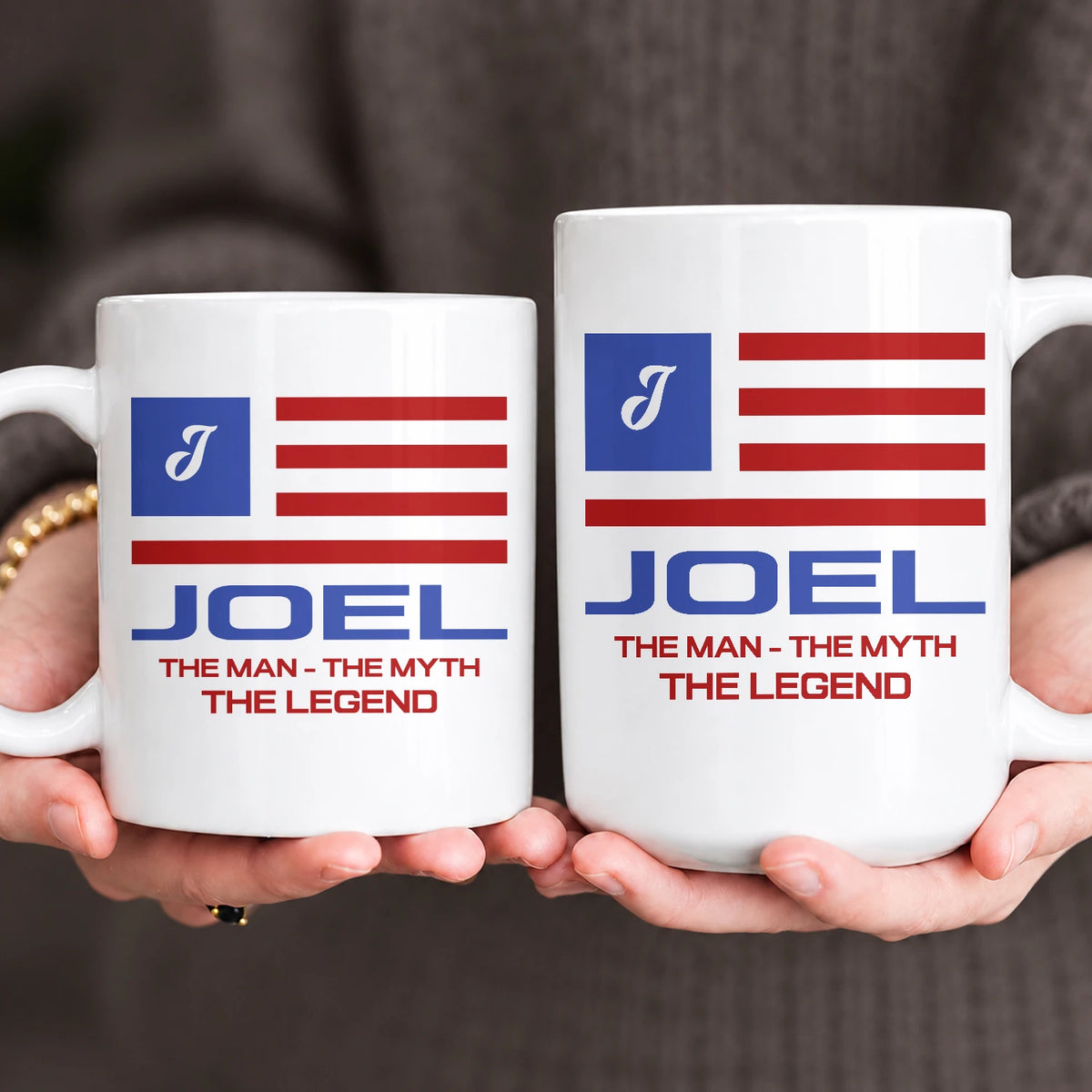 The Man The Myth The Legend American Flag Mug JOEL 13K1 MG18