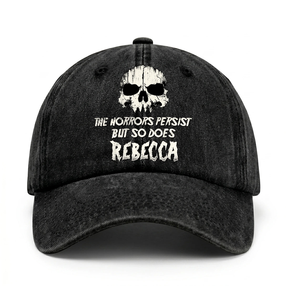 The Horrors Persist But So Does Your Name Cool Skull Washed Cap REBECCA 13K1 C134PF