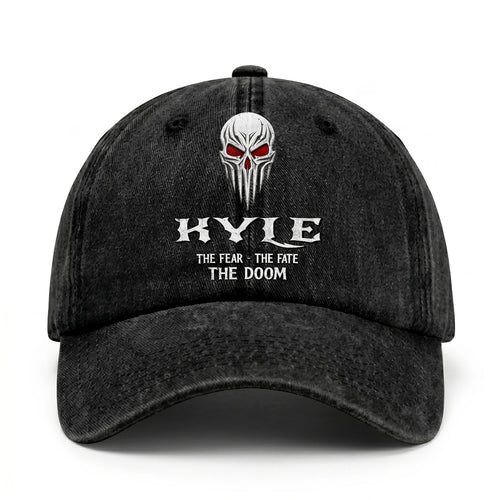 Your Name The Fear The Fate The Doom Skull Washed Cap KYLE 13K1 C98PF