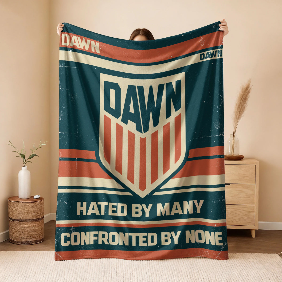 Hated By Many Confronted By None Retro Fleece Blanket DAWN 13K1 BK58