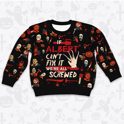 ALBERT Horror Halloween Pajamas Set Cozy Sweater & Pants Sleepwear 13K1-HL1