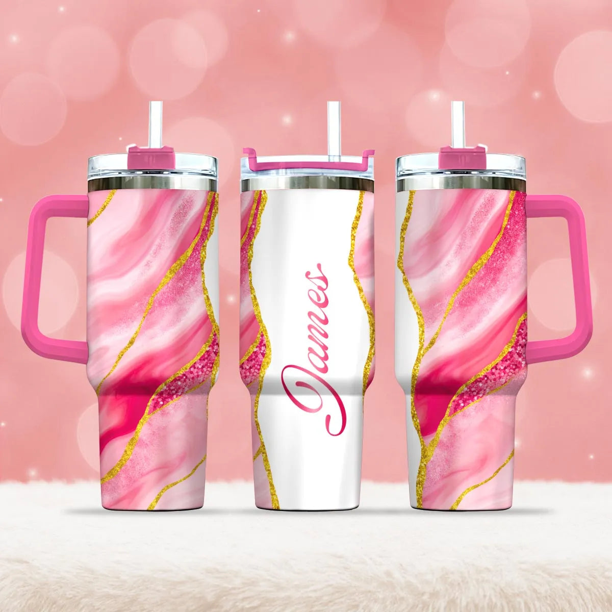 JAMES 40oz Personalized Tumbler Cup with Straw | Custom Stainless Steel Mug 13K1-TB1